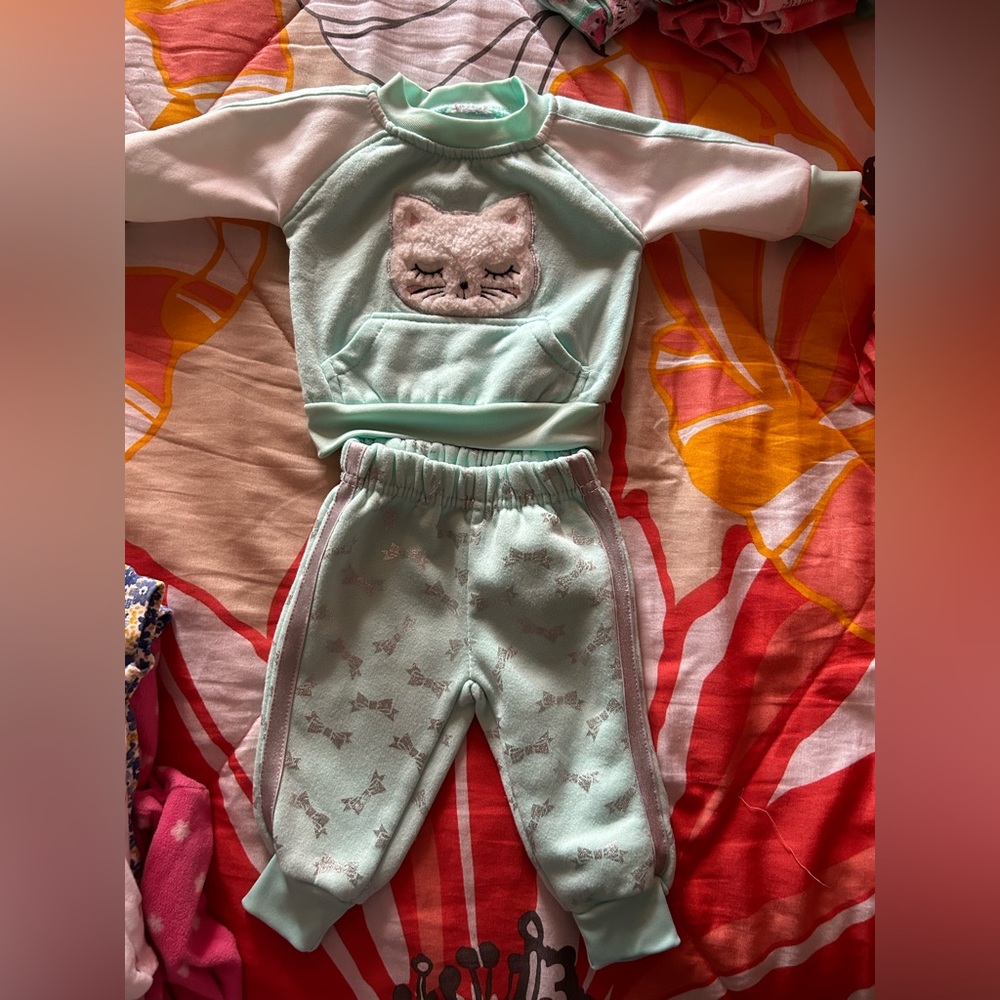 Real Love 0-3 Month Kitty Sweatsuit